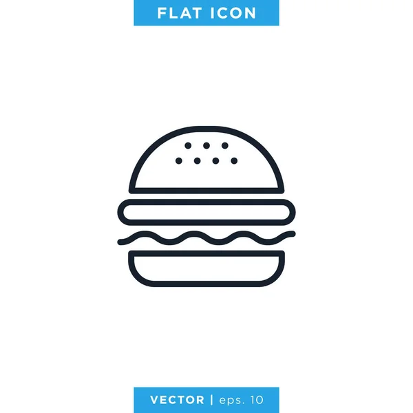 Burger Icon Vector Design Template Carrera Editable — Vector de stock