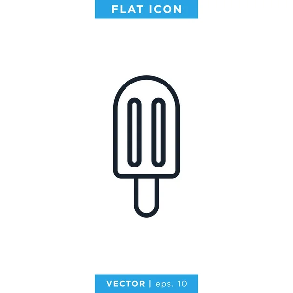 Ice Cream Icon Vector Design Template Essbarer Schlaganfall — Stockvektor