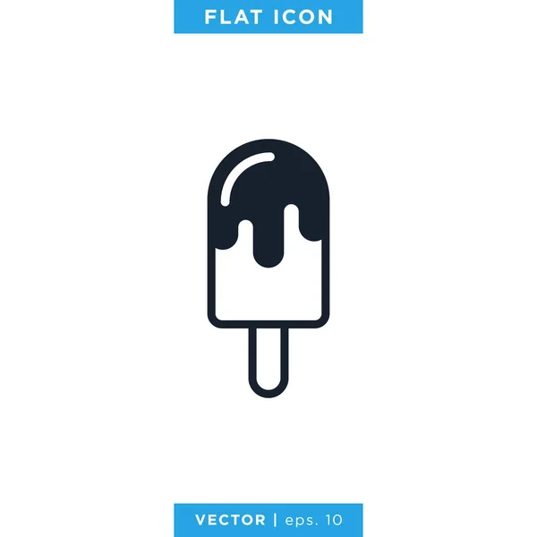 Helado Icono Vector Diseño Plantilla — Vector de stock