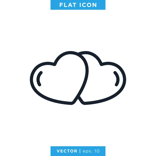 Hart Liefde Icoon Vector Logo Design Sjabloon — Stockvector