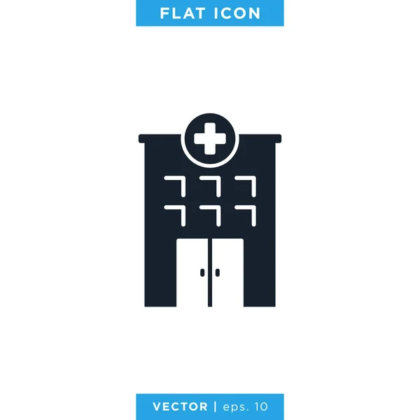 Ziekenhuis Building Icon Vector Logo Design Template — Stockvector