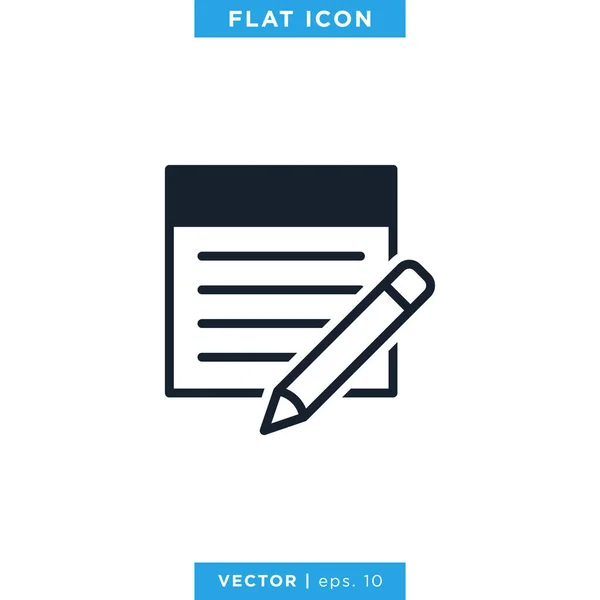 Haftnotiz Notizblock Icon Vector Logo Design Template — Stockvektor