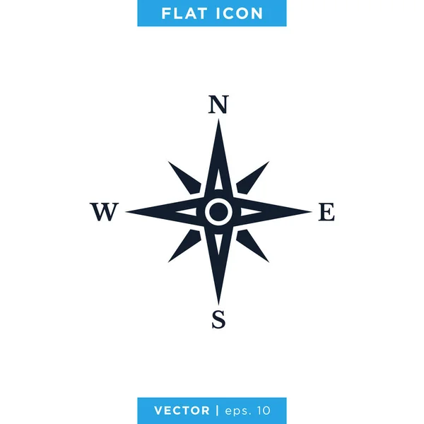 Modèle Conception Logo Vectoriel Icône Rose Vent Compas — Image vectorielle