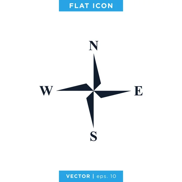 Modèle Conception Logo Vectoriel Icône Rose Vent Compas — Image vectorielle