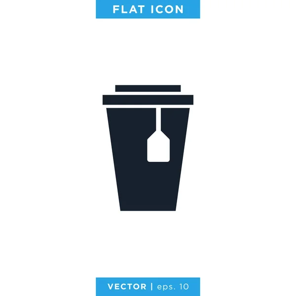 Plantilla Diseño Vectores Tea Icon Icono Bebida — Vector de stock