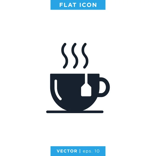 Tea Icon Vector Design Vorlage Vorhanden Trinken Ikone — Stockvektor