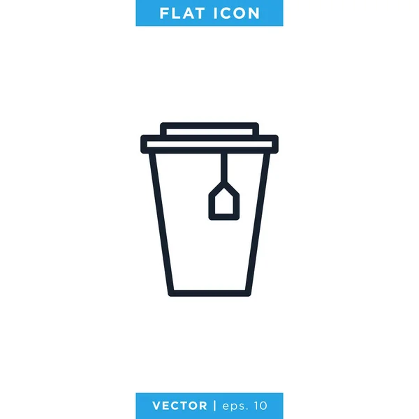 Plantilla Diseño Vectores Tea Icon Trazo Editable Icono Bebida — Vector de stock