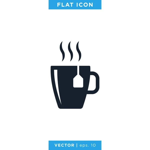 Tea Icon Vector Design Vorlage Vorhanden Trinken Ikone — Stockvektor