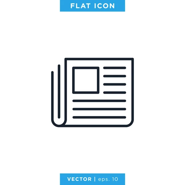Zeitungs Icon Vector Design Vorlage — Stockvektor