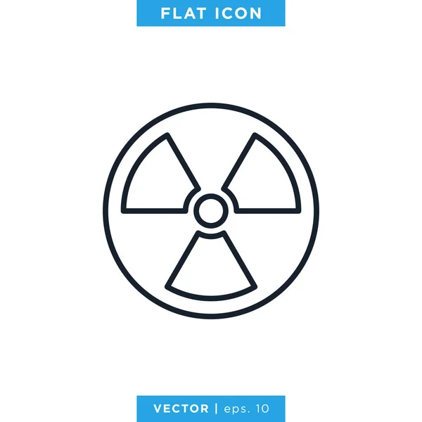 Modèle Conception Logo Vectoriel Icône Radioactive Avc Modifiable — Image vectorielle
