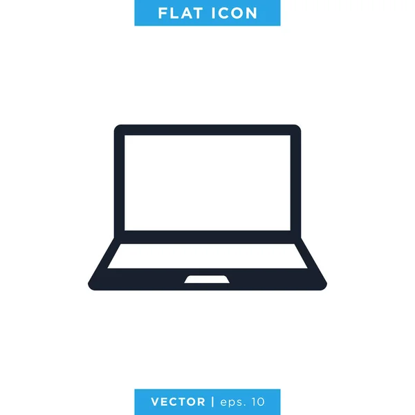 Laptop Icoon Vector Logo Ontwerp Template — Stockvector