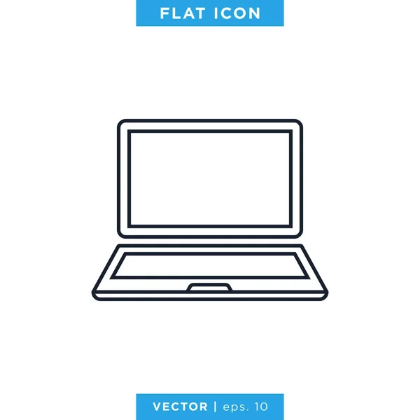 Laptop Icon Vector Logo Design Template Bewerkbare Beroerte — Stockvector