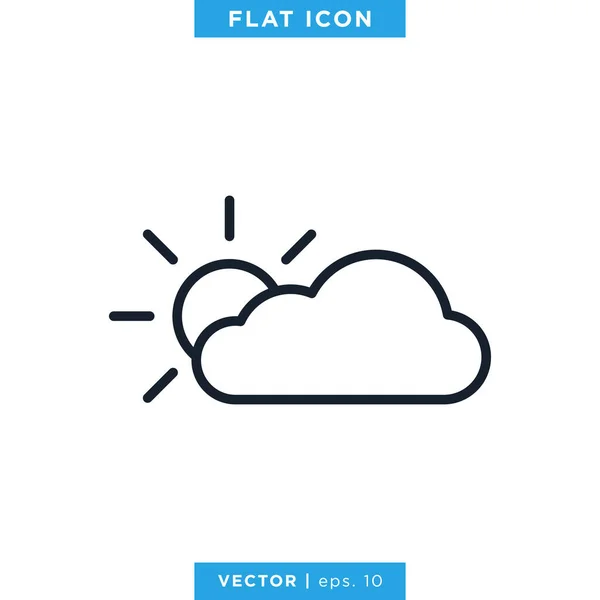 Modèle Conception Vectorielle Icône Météorologique Nuageux Pendant Journée Avc Modifiable — Image vectorielle