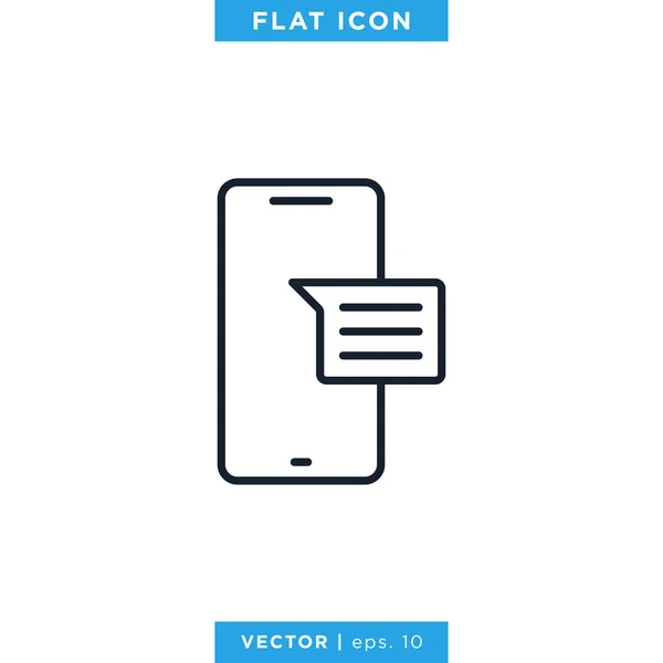 Handy Chat Nachricht Icon Vector Design Template — Stockvektor