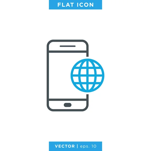 Telefon Und Internet Globe Icon Vector Logo Design Template — Stockvektor