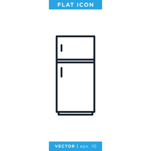 Kühlschrank Icon Vector Icon Design Template Essbarer Schlaganfall — Stockvektor