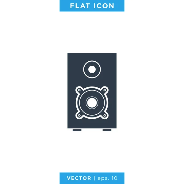 Modèle Conception Logo Plat Vectoriel Icône Sonore Haut Parleur — Image vectorielle