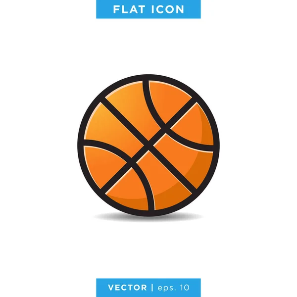 Basketbal Bal Pictogram Vector Illustratie Ontwerp Sjabloon — Stockvector