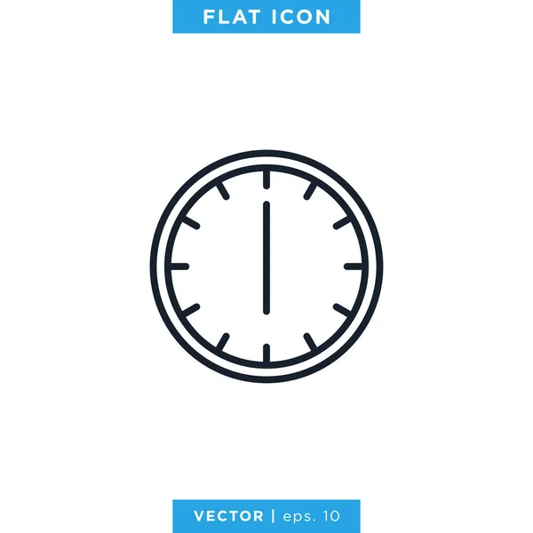 Reloj Tiempo Icono Vector Plantilla Diseño Carrera Editable — Archivo Imágenes Vectoriales