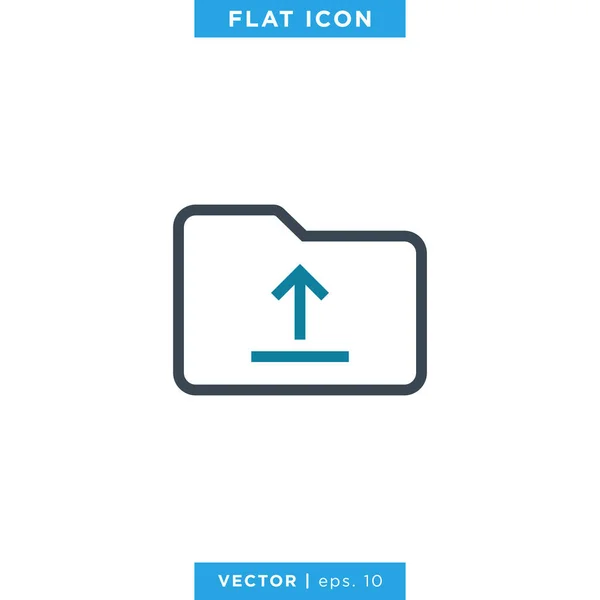 Folder Upload Icon Vector Ontwerp Template Bewerkbare Beroerte — Stockvector