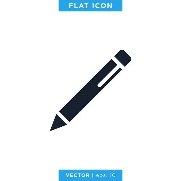 Pen Pencil Icon Vector Logo Design Sjabloon — Stockvector