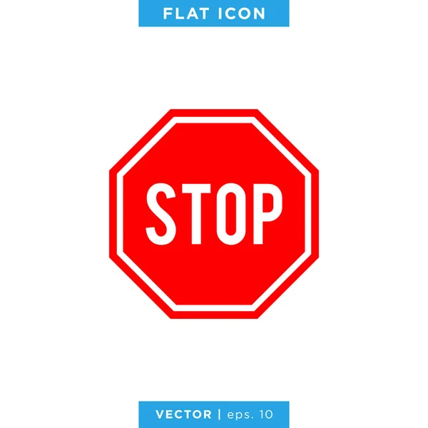 Stoppschild Vektor Design Vorlage — Stockvektor