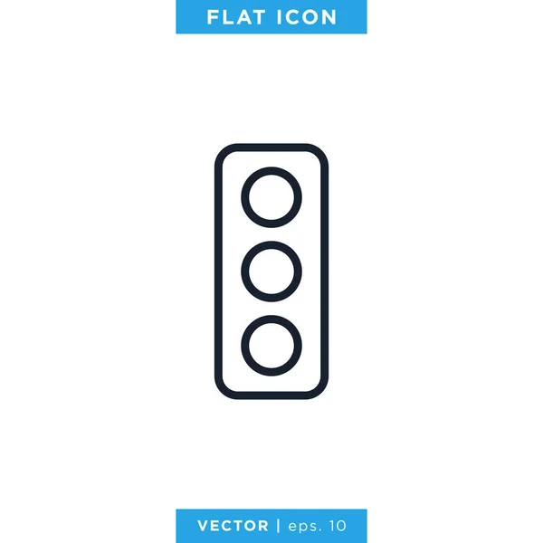 Ampel Icon Vector Design Template Essbarer Schlaganfall — Stockvektor