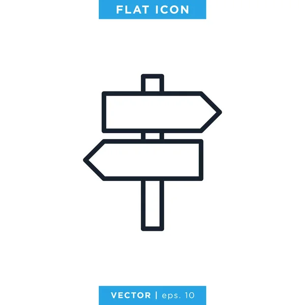 Wegweiser Verkehrszeichen Icon Vector Design Template Essbarer Schlaganfall — Stockvektor