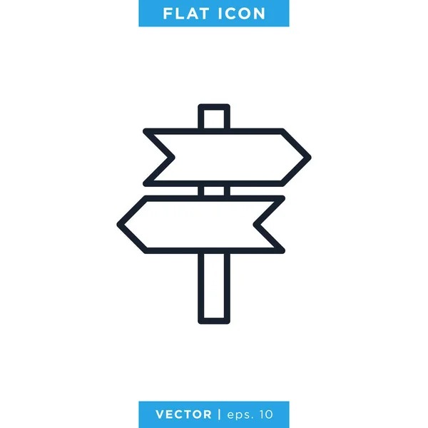 Wegweiser Verkehrszeichen Icon Vector Design Template Essbarer Schlaganfall — Stockvektor