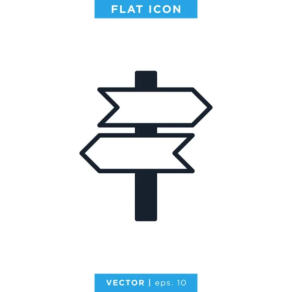 Wegweiser Verkehrszeichen Icon Vector Design Template — Stockvektor
