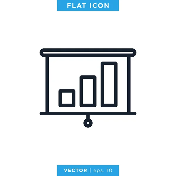Financiële Grafiek Bedrijfsgroei Analytische Ikoon Vector Illustratie Ontwerp Sjabloon — Stockvector