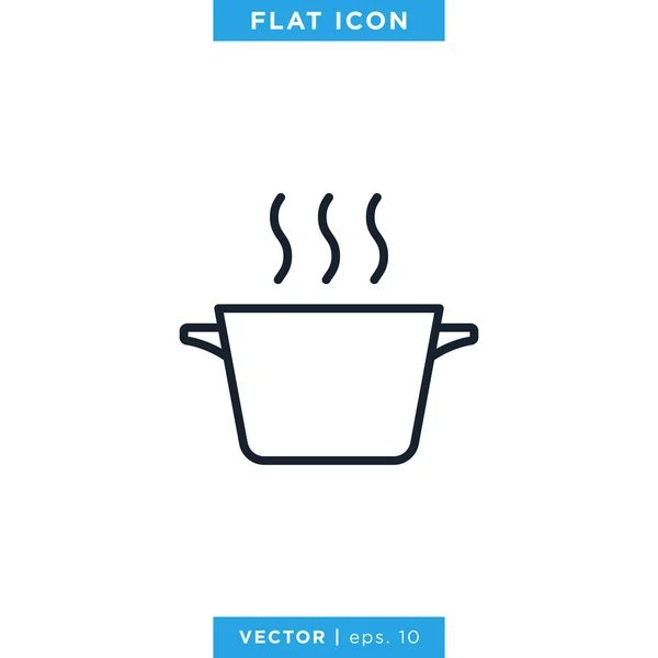Modèle Conception Vectorielle Icône Casserole Cuisson Avc Modifiable — Image vectorielle