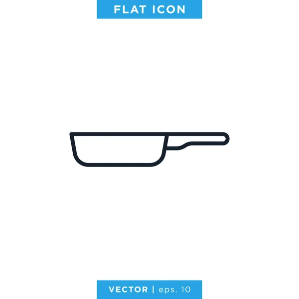 Bratpfanne Icon Vector Design Template Essbarer Schlaganfall — Stockvektor