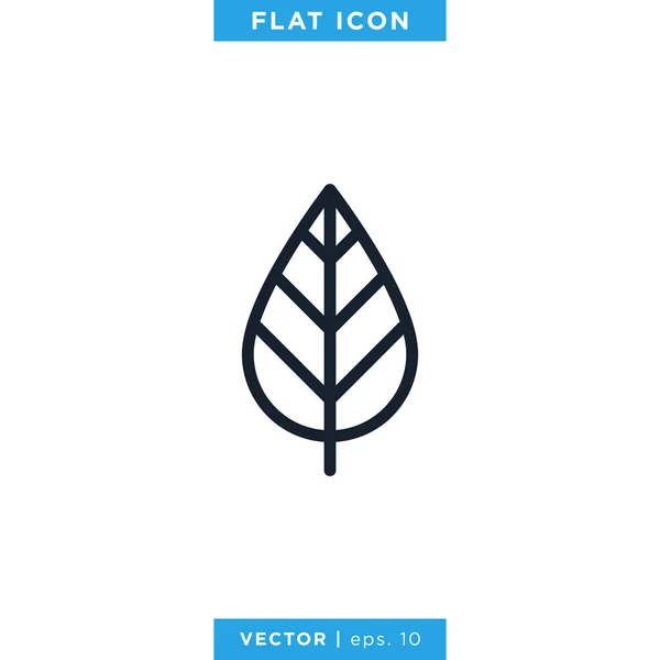 Leaf Icon Vector Design Template Essbarer Schlaganfall — Stockvektor