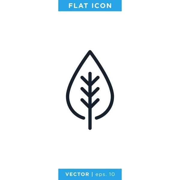 Leaf Icon Vector Design Template Essbarer Schlaganfall — Stockvektor