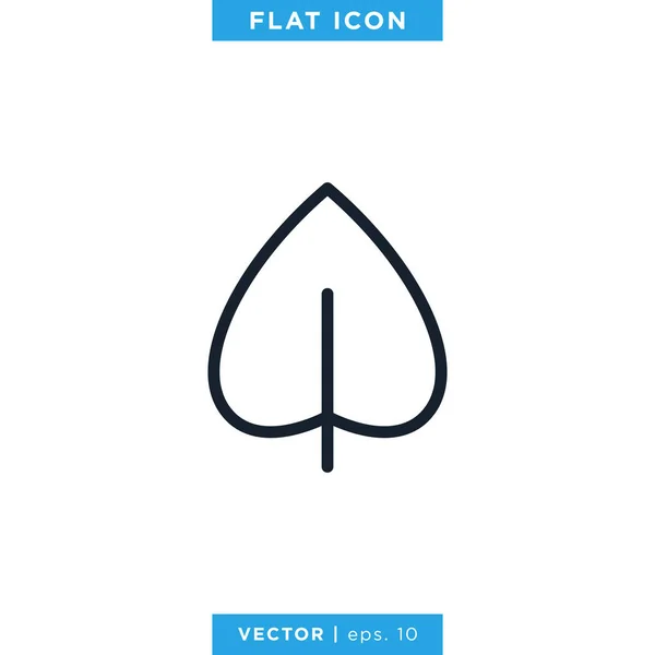 Leaf Icon Vector Design Template Essbarer Schlaganfall — Stockvektor