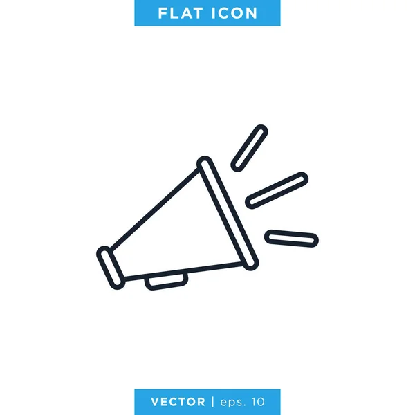 Megafoon Pictogram Vector Logo Ontwerp Sjabloon — Stockvector