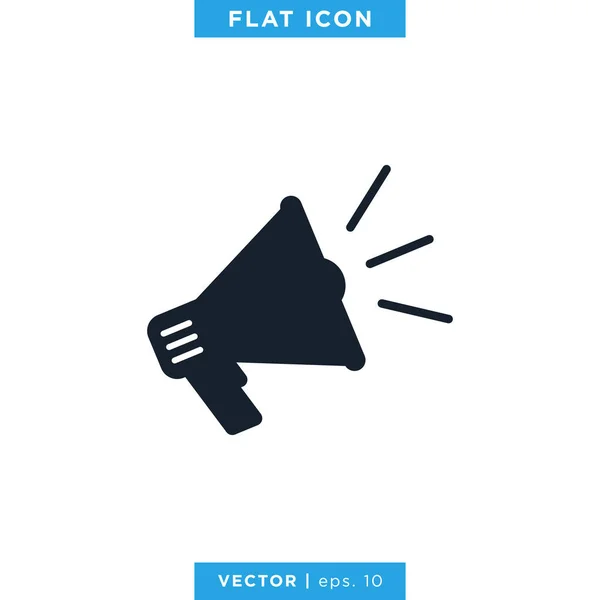 Megafoon Pictogram Vector Logo Ontwerp Sjabloon — Stockvector