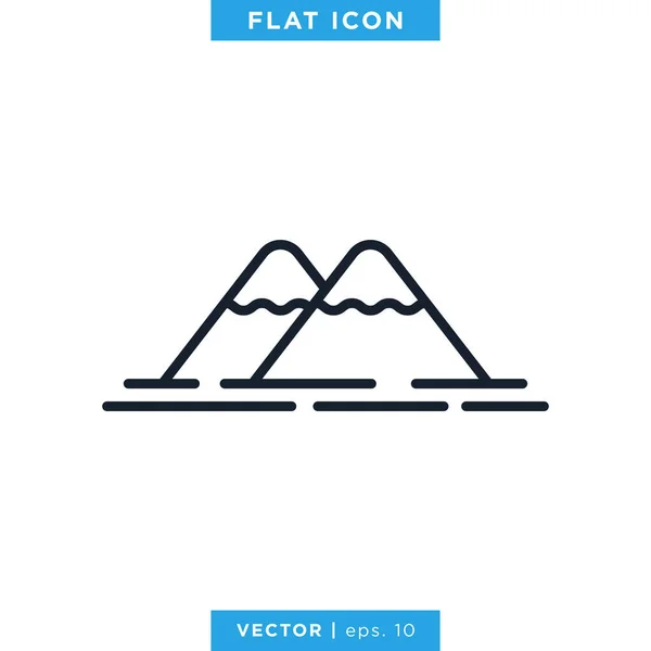 Mountain Icon Vector Illustratie Ontwerp Template Aanpasbare Beroerte — Stockvector