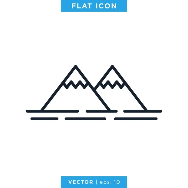 Mountain Ikon Vektor Illustration Design Mall Redigerbar Stroke — Stock vektor