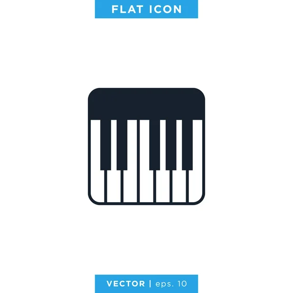 Piano Icoon Vector Trendy Platte Ontwerp Sjabloon — Stockvector
