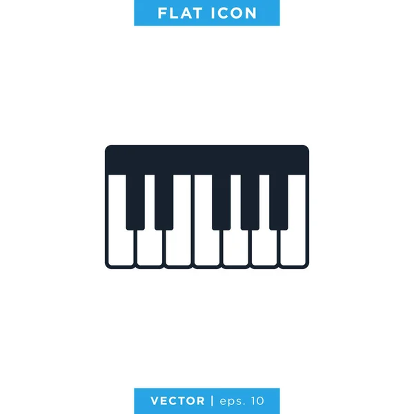 Piano Ícone Vetor Moderno Modelo Design Plano — Vetor de Stock