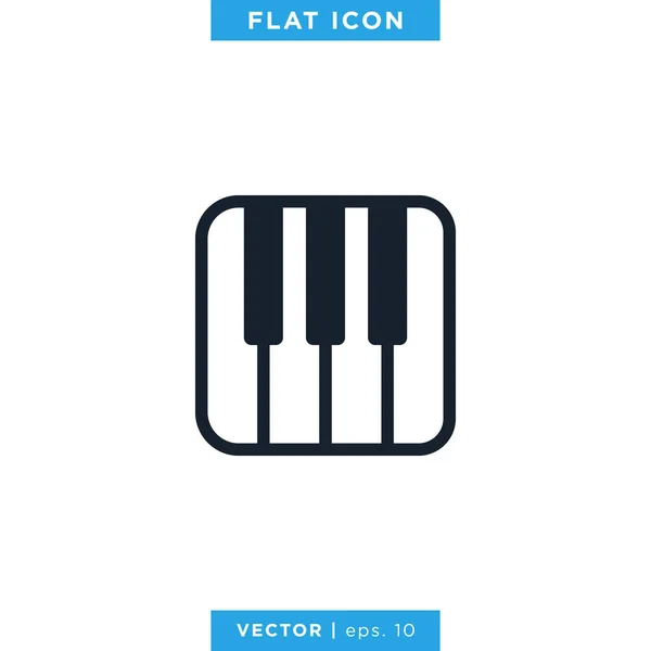 Piano Ícone Vetor Moderno Modelo Design Plano — Vetor de Stock