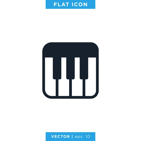 Piano Ícone Vetor Moderno Modelo Design Plano — Vetor de Stock