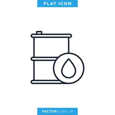 Petrol Varili Simgesi Vektör Tasarım Şablonu. Düzenlenebilir Vuruş.