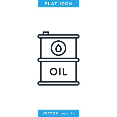 Petrol Varili Simgesi Vektör Tasarım Şablonu. Düzenlenebilir Vuruş.