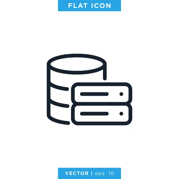 Datenbank Server Icon Vector Design Template — Stockvektor