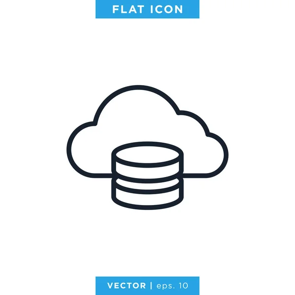 Cloud Storage Icon Vector Design Template Essbarer Schlaganfall — Stockvektor