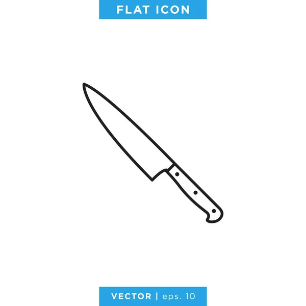 Küchenmesser Icon Vector Design Template Vorhanden Essbarer Schlaganfall — Stockvektor