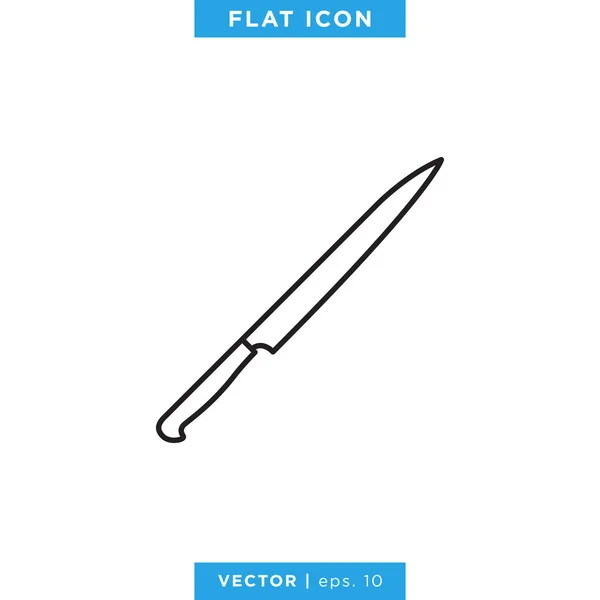 Küchenmesser Icon Vector Design Template Vorhanden Essbarer Schlaganfall — Stockvektor